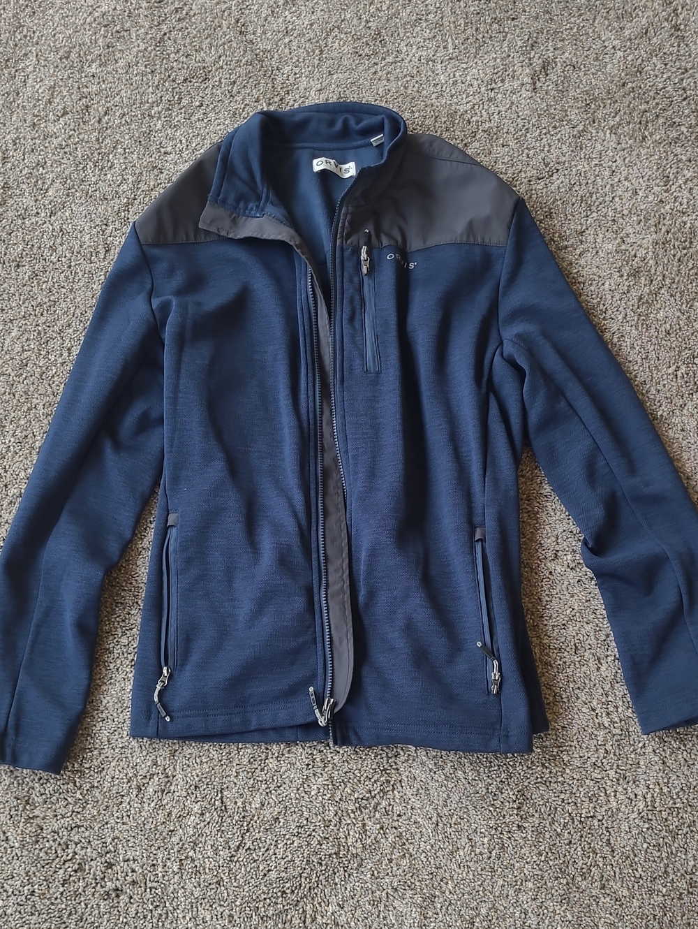 Orvis Men’s Navy Blue Full-Zip Sweatshirt Jacket